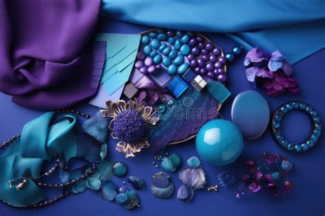 Vibrant Color Palette Of Blues And Purples With Gradients And Textures