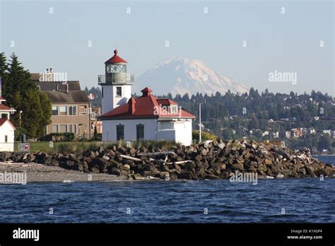 Alki Point Lighthouse Seattle Washington Stock Photo Alamy