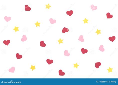 Heart And Star Pattern Paper Cut On White Background Stock Illustration