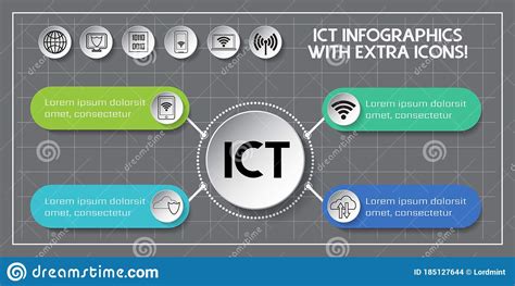 Ict Information And Communications Technology Concept On Server Room
