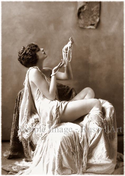 Vintage S Erotic Female Nude Sepia Retro Art Photo Reprint