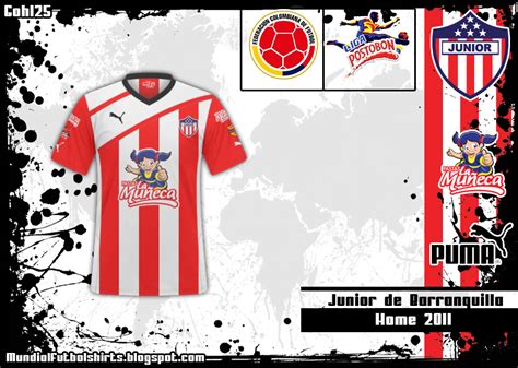 Socio de la división mayor del futbol de colombia. Mundial Futbol Shirts: Junior de Barranquilla 2011-2012 ...