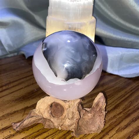 Banded Pink Mangano Calcite Sphere The Crystal Apothecary