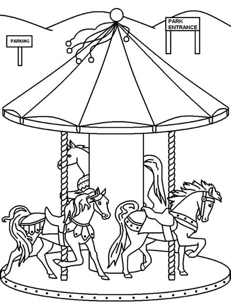Floral carousel horse coloring pages place color animals. Merry Go Round Coloring Page at GetColorings.com | Free ...