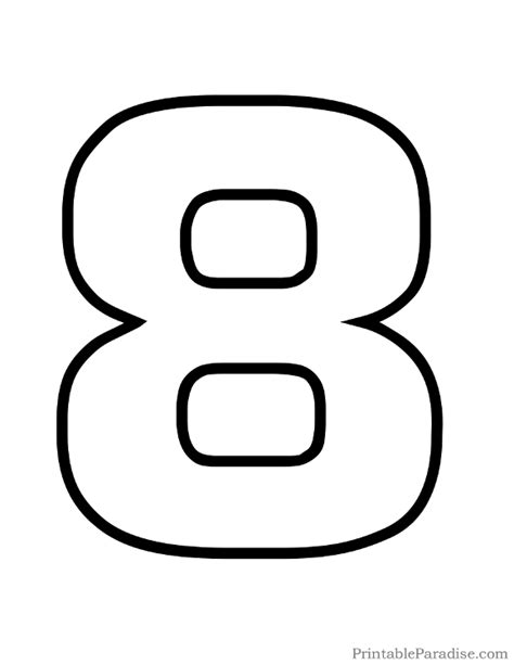 Printable Number 8 Outline Print Bubble Number 8