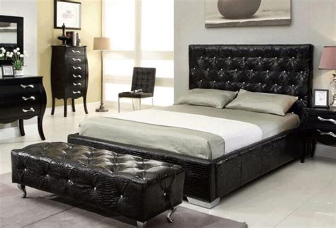 At Home Usa Volare Glossy Black King Bedroom Set 5pcs Modern Made In