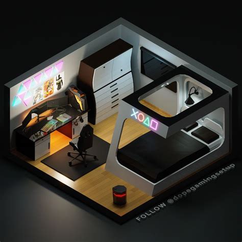 Futuristic Gaming Bedroom On Behance Bedroom Setup Room Setup