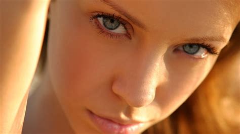 HD Wallpaper Blondes Women Closeup Blue Eyes Faces Natasha S X People Eyes HD Art