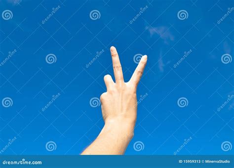 Close Up Of V Victory Gesture Stock Image Image Of Girl Close
