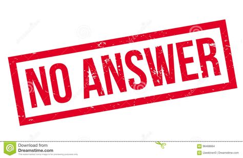 No Answer Rubber Stamp Stock Vector Illustration Of Plea 96468664