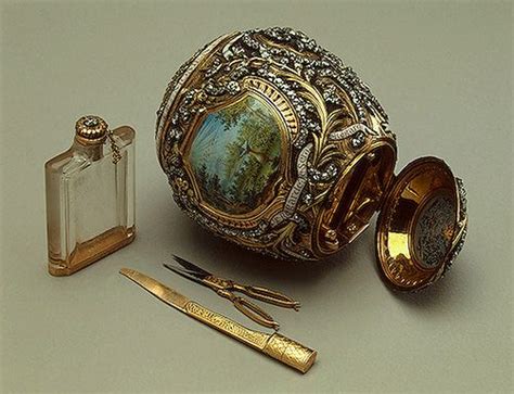 One of the missing imperial faberge eggs, a photo from a pre 1917 catalog image source: An example of the missing "Nécessaire" Faberge Egg ~ made ...