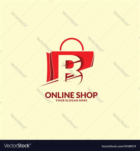 Online Shopping Logo Abstract Bag With Letter B Vector Image