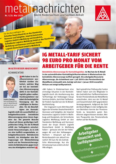 Eine übersicht der bruttolöhne gibt es unter era tabelle als pdf. IG Metall-Tarif sichert betriebliche Altersvorsorge für ...