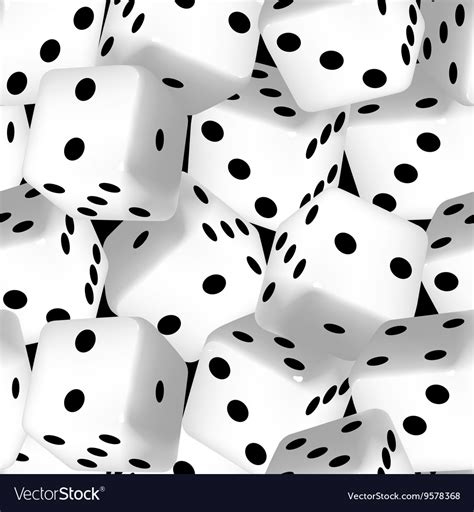Large Black And White 3d Dice Seamless Pattern Vector Image