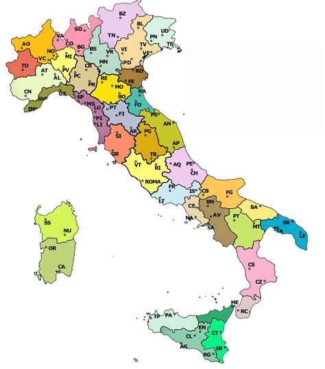 Cartina Politica Italia Regioni E Capoluoghi La Nuova Geografia Politica Dell Italia
