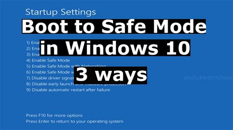 How To Boot To Safe Mode In Windows 10 Youtube