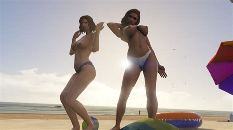 Rule 34 2girls 3d Ass Beach Black Panties Breasts Brown Hair Grand