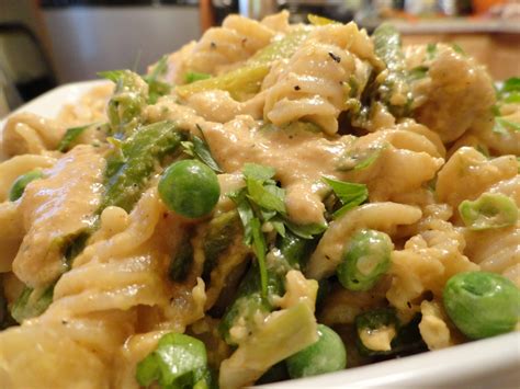 The V Word Rotini Alfredo With Asparagus And Peas