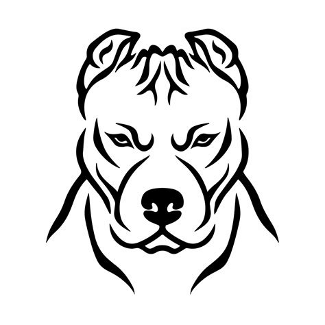 Pitbull Head Logo Symbol Stencil Design Tattoo Vector Illustration
