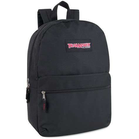 Trailmaker 24 Pack Classic 17 Inch Unisex Backpacks In Bulk Black