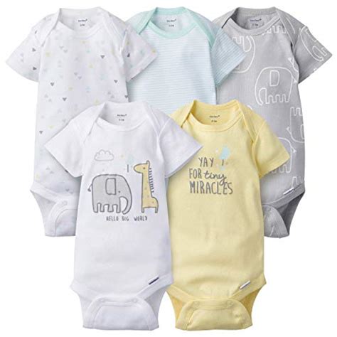 Gerber Unisex Baby 5 Pack Short Sleeve Variety Onesies Bodysuits