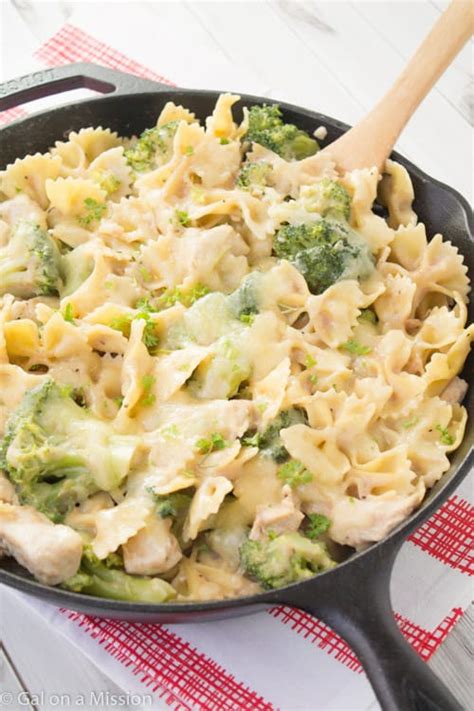 Sauté until veggies are tender. Chicken, Broccoli, & Pasta Skillet Casserole - Gal on a ...