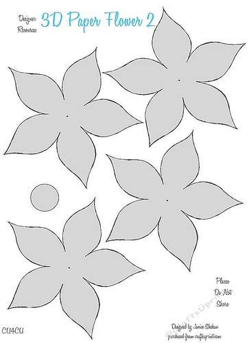 3d Paper Flower Templates 2 Cu4cu Cup8497542049 Craftsuprint