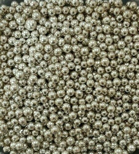 Silver 4mm Metallic Edible Sugar Pearls Dragée Balls 50g Ebay