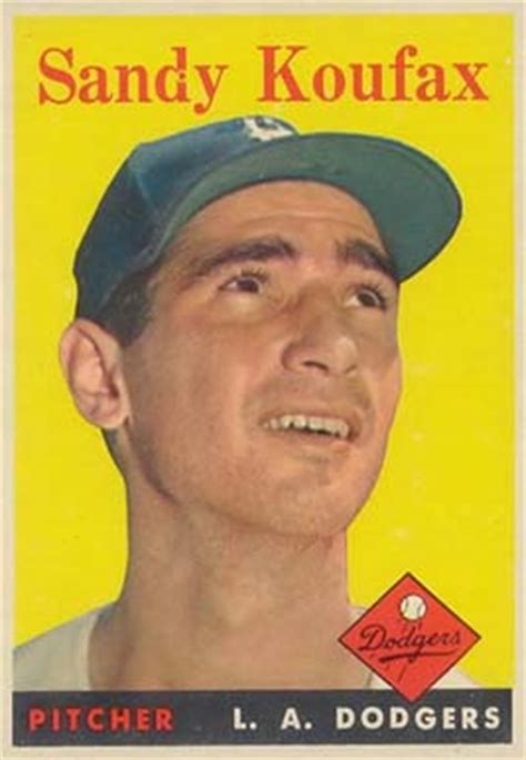 There's a finite supply of genuine ones and he was never a regular on the autograph circuit. 1958 Topps Sandy Koufax #187 Baseball Card Value Price Guide