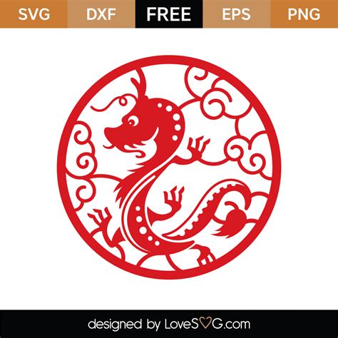 Free Chinese New Year Dragon SVG Cut File - Lovesvg.com