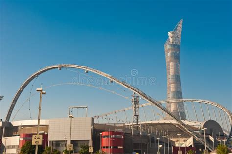 Lekhwiya Sports Stadium In Doha Stock Image Image Of Khalifa Outside