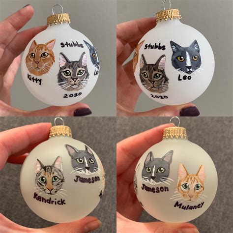 Custom Cat Ornament 275 Hand Painted Christmas Etsy