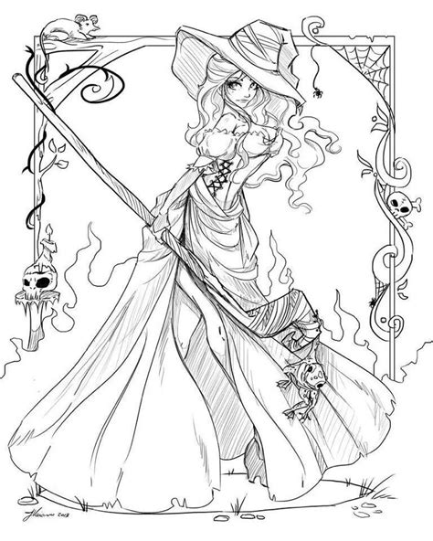 Anime Witch Coloring Pages Coloring Pages For Kids