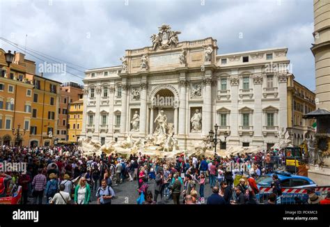 The Trevi Fountain Is A Fountain In The Trevi District In Rome Italy