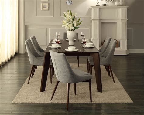 Lankins 7pcs Classic Modern Rectangular Dining Room Table Chairs Set