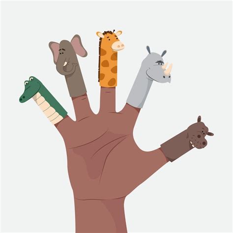 Free Vector Cute Finger Puppets Collection