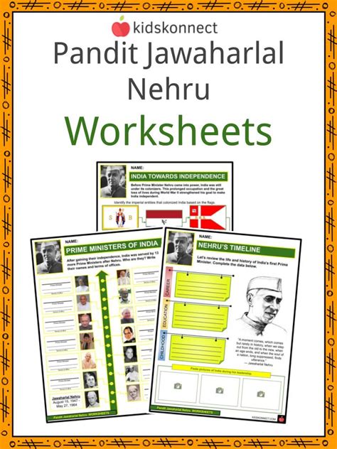 Pandit Jawaharlal Nehru Facts Worksheets And Childhood For Kids