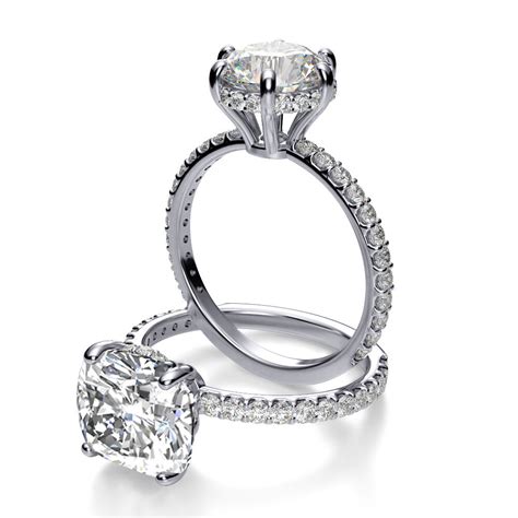 They can make an old stone look modern or a classic stone look like a floral cluster. 2.00 Ct Cushion Cut Diamond Round Pave & U-Setting ...