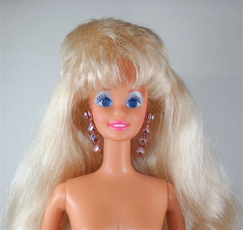 sparkle eyes barbie nude doll long blonde hair blue jewel eyes etsy long blonde hair blonde