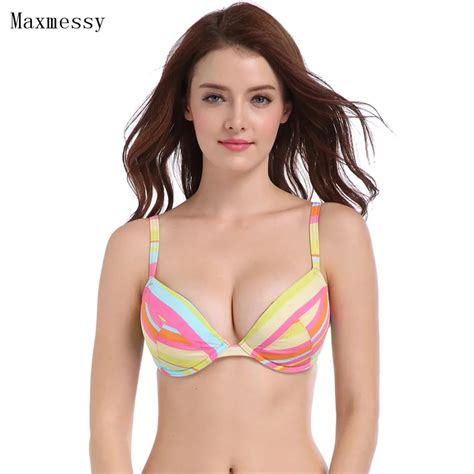 Maxmessy Two Piece Separates Bikini Top Underwire Bra With Pad Sexy Women Bathing Beachwear