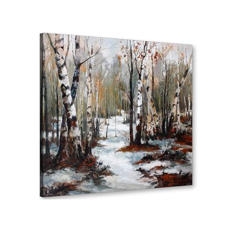 Winter Trees Forest Scene Woodland Canvas Wall Art