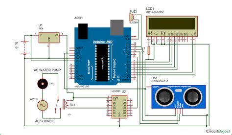 At connection of two voltage sources, the the platform has various connection blocks, a reset button and a power slot. Water Level Indicator and Controller Circuit Diagram | Arduino, Circuit diagram, Electronics ...