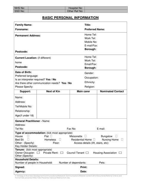 Basic Information Form Fillable Printable Forms Free Online