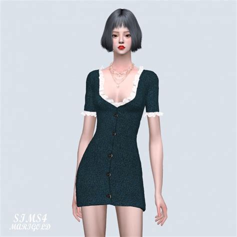 Sims4 Marigold Lovely Lace Cardigan Dress • Sims 4 Downloads