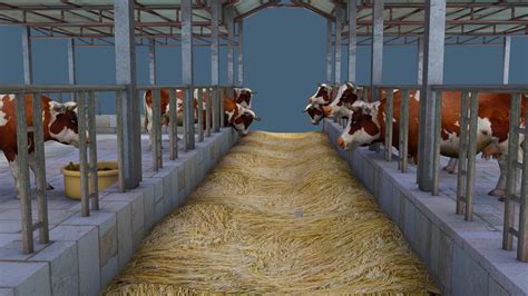 D Dairy Farming And Cow And Men Rigged Turbosquid