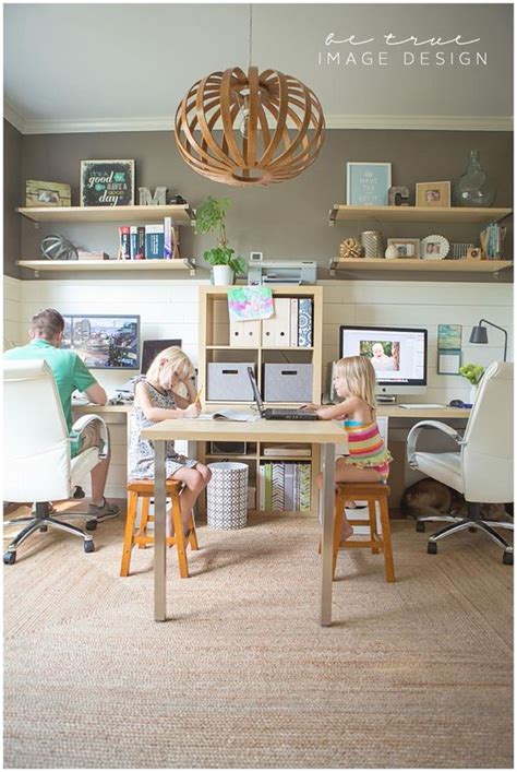 Contrast your white built in desk with dark wooden floors while connecting the two with beige walls. 20 Stunning Home Office Ideas - So Pretty That You Won't ...