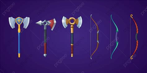 Battle Axe Vector Hd Images Viking Axes And Archery Bows For Medieval