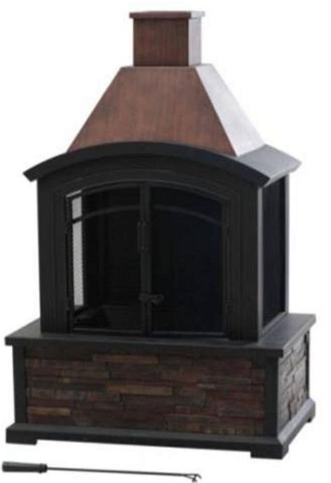 Hampton Bay Outdoor Fireplace In Slate The Home Depot Canada