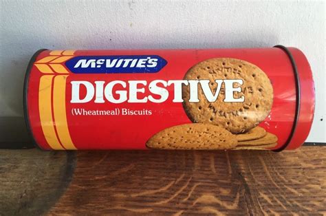 Old Vintage Mcvities Digestive Biscuit Tin British Retro Cylinder In Digestive Biscuits