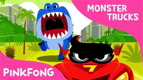 · join gecko as he sings the five little monster truck song and the max the monster truck song. T-Rex VS Monster Truck | Monster Trucks | Pinkfong Songs ...